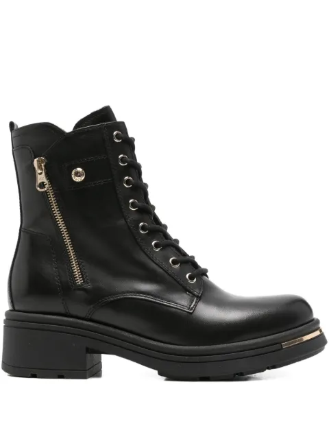 NERO GIARDINI 45mm lace-up leather combat boots Black I514861D100