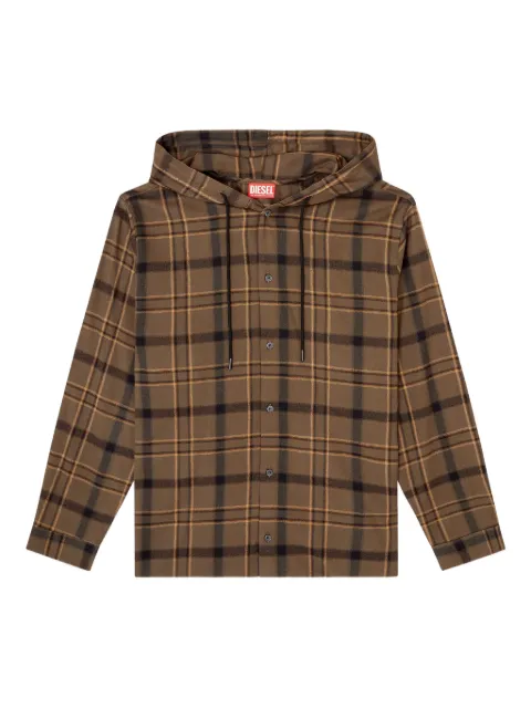 Diesel S-Ix checked hoodie Brown A200680BKBT