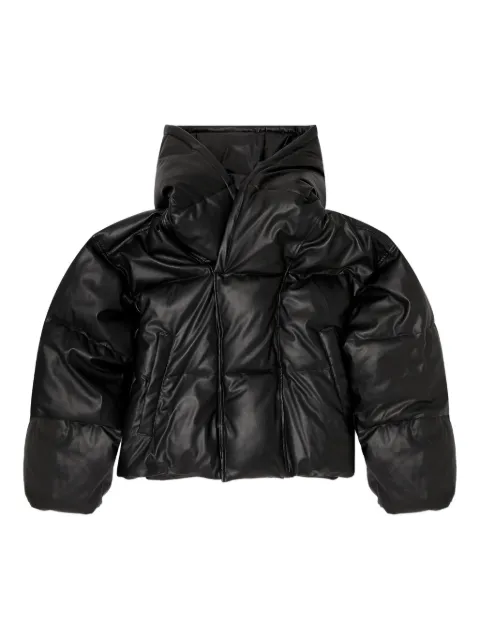 Diesel hooded puffer jacket in coated fabric Black A209280CHAJ