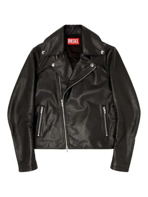 Diesel L-Eo-Wrd leather jacket Black A204620CECH
