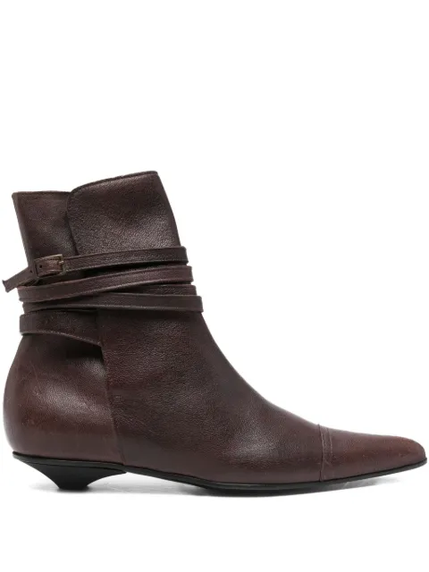 Romeo Gigli Pre-Owned 1990s leather ankle boots Brown RO390DA