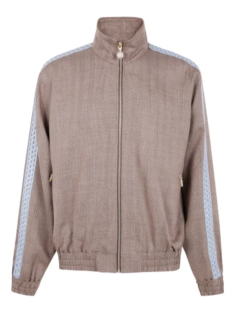 Drôle De Monsieur embroidered herringbone jacket Brown IJT214WV009