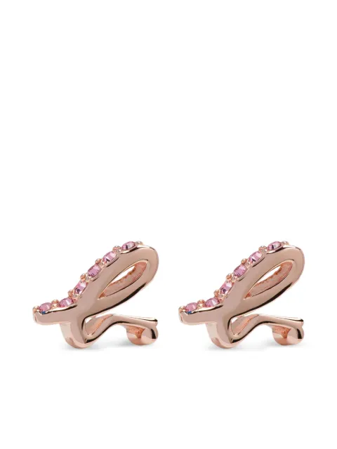 agnès b. logo-plaque earrings Pink EH11H925