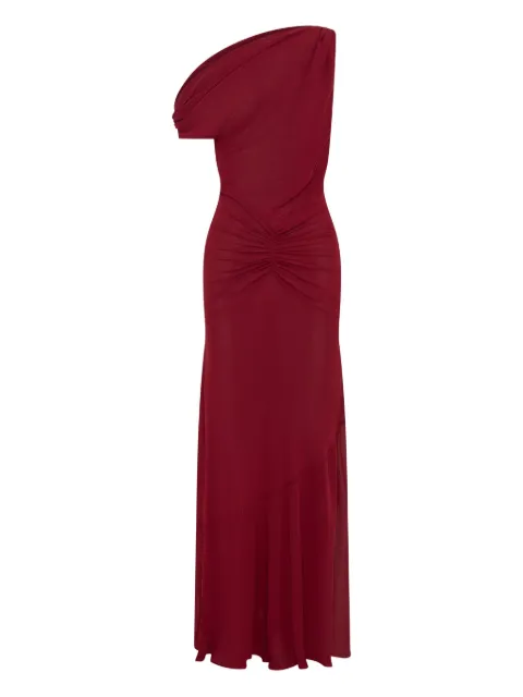 Nicholas Elza one-shoulder ruched maxi dress Red F25D2816S