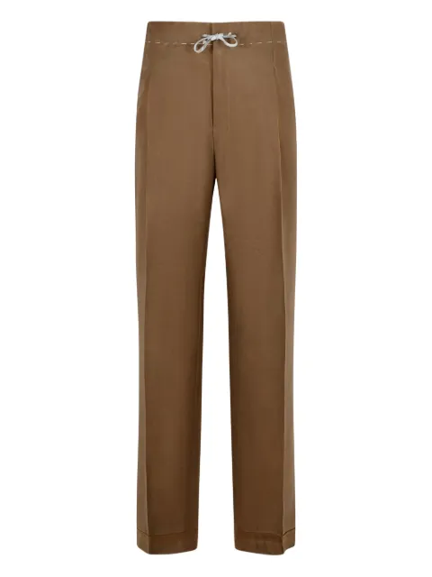 Maison Margiela drawstring-waist pleated pants Brown S50KA0685M35301