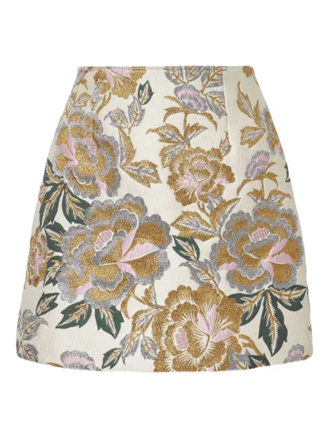 Carolina Herrera floral-jacquard mini skirt Neutrals F2511N317FLJ