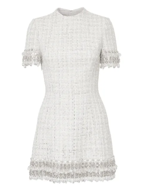 Carolina Herrera tweed beaded mini dress White F2511E530FTD
