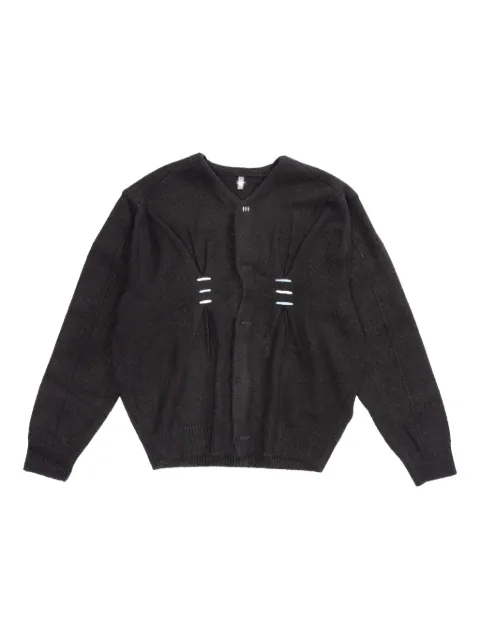 Ader Error button-detail cardigan Black BO01FWKT0703BK