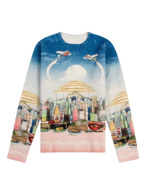 Casablanca Casa Cafe graphic sweater Blue MS22KW135CAFE