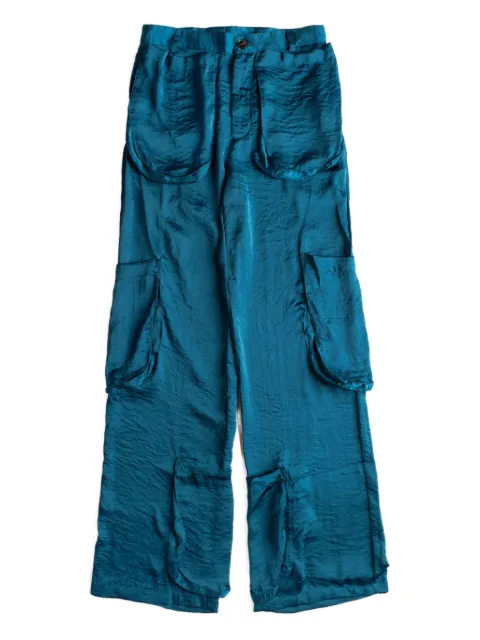 Edward Cuming wide-leg cargo trousers Blue SS24P08BBLU