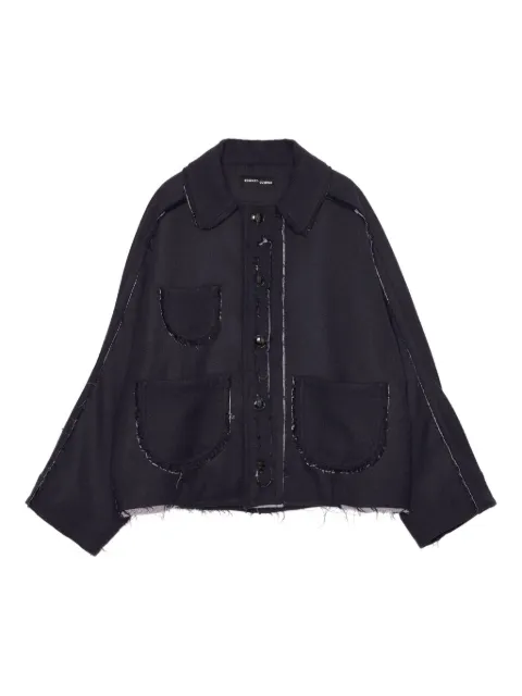 Edward Cuming frayed jacket Blue FW23B10