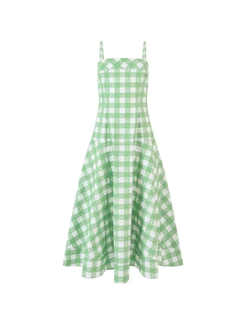 Rosie Assoulin embroidered gingham midi dress Green C262D48WC277320