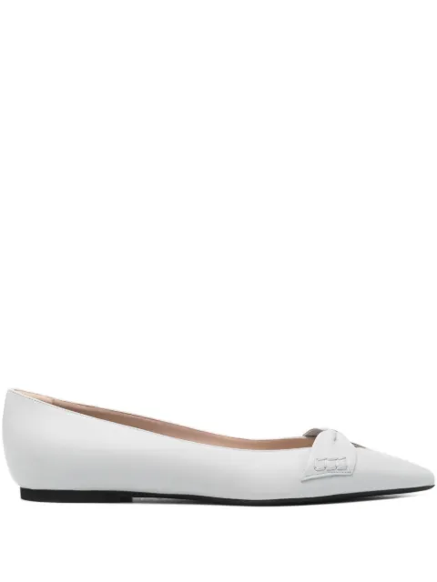 Nº21 bow-detail pointed-toe ballet flats White 25EGPBL001NP1N005