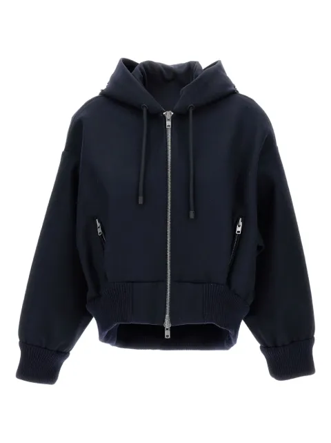 Simone Rocha zipper closure hoodie Blue 6146B1265BONDEDWOOLNAVYJET