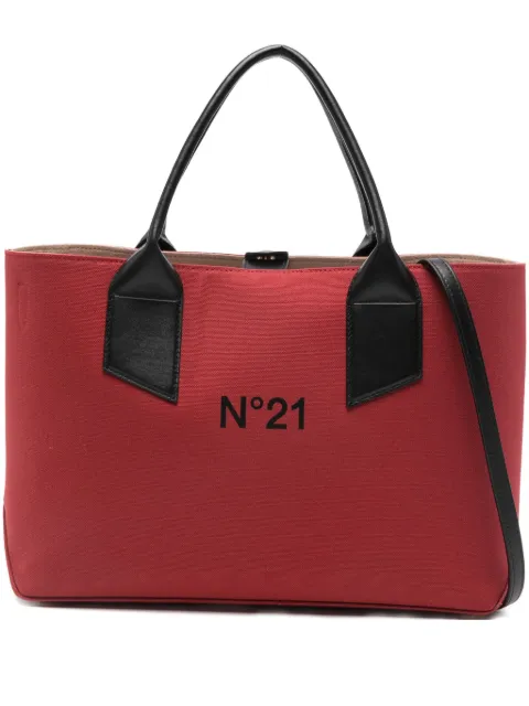 Nº21 logo-print top-handles tote bag Red 25EBS0936TLN1