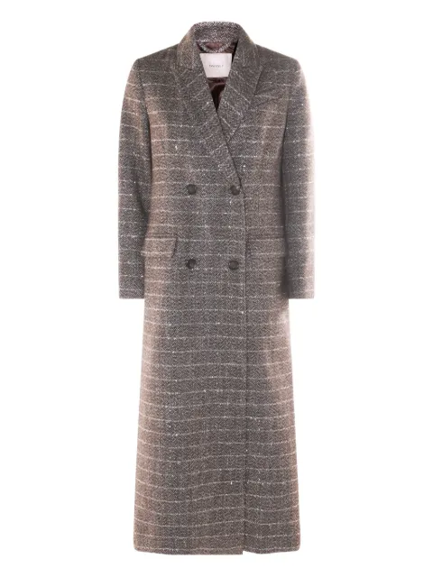 TWINSET herringbone double-breasted coat Grey 252TT2041S2090812893