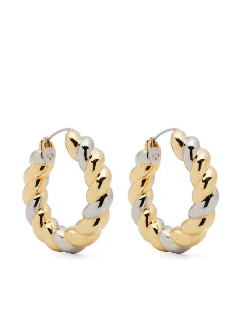Eddie Borgo two-tone rope hoop earrings Silver ER9000