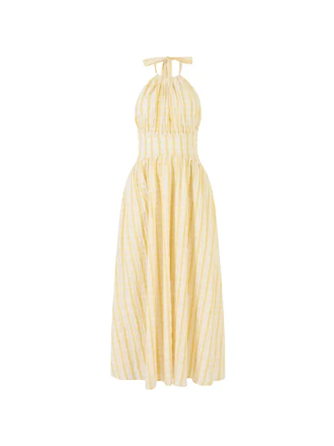 Rosie Assoulin halter check midi dress Yellow C262D20WP137700