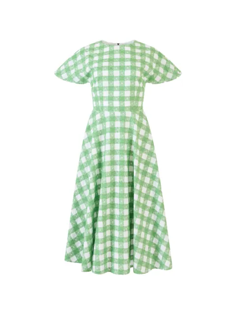 Rosie Assoulin picnic embroidered gingham midi dress Green C262D47WC277320