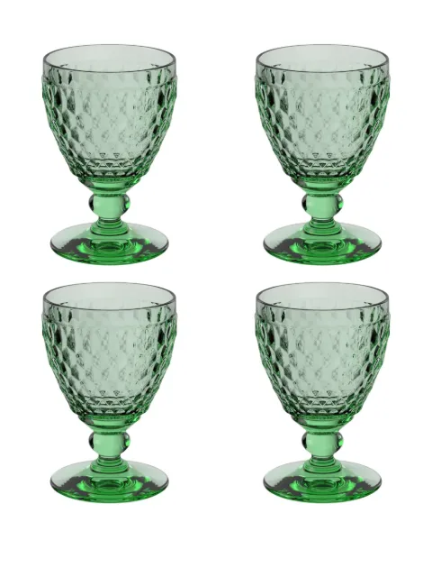 Villeroy & Boch Boston stemmed glasses (set of four) Green 1173090032