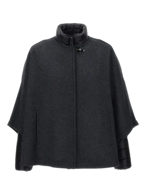 Fay hook-fastening wool cape Black NAW16513270XML