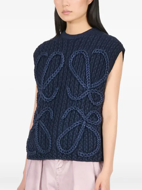 LOEWE cable-knit vest Blue S359Y14KJI