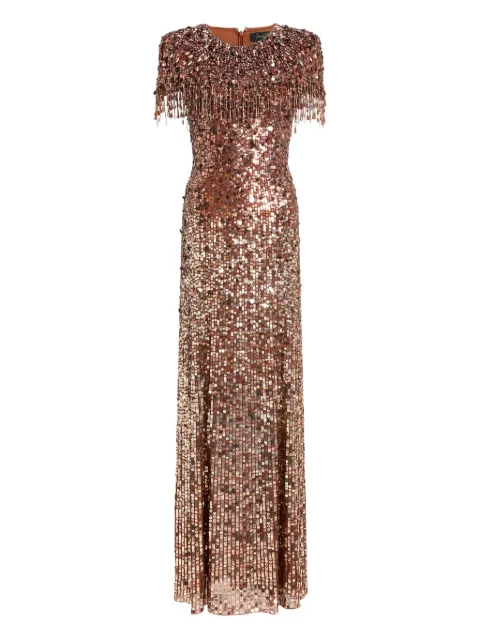 Jenny Packham Eugenie evening gown Brown JPEX436