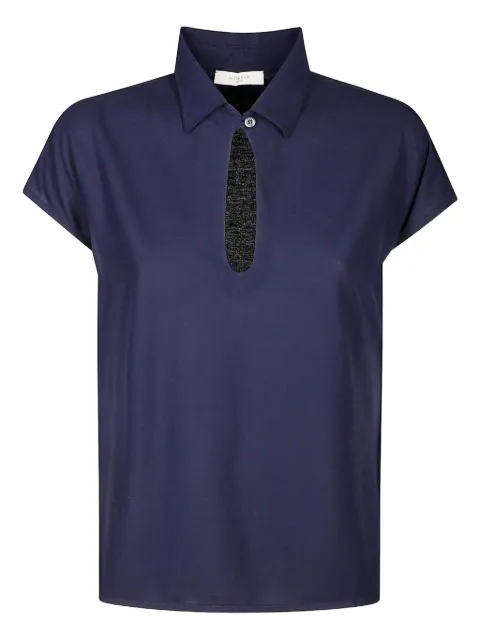 Zanone keyhole-neckline polo shirt Blue 855029ZG480