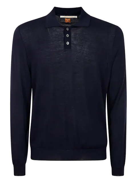 Alpha Industries long-sleeve button polo shirt Blue HMA007S070005