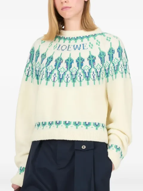 LOEWE sequin-embellished sweater White S359Y14KIB
