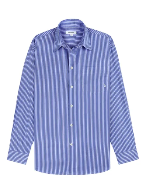 Sporty & Rich striped embroidered shirt Blue SI019606302ST02