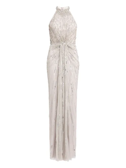 Jenny Packham Carmen maxi dress Grey JPEX430
