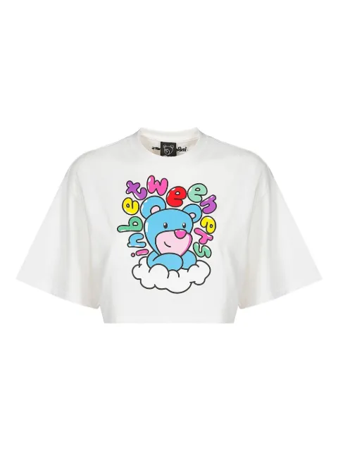 INBETWEENERS teddy-print T-shirt White F4TWWOTH026