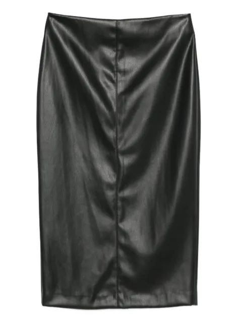 Nude back-slit midi skirt Black 1103W25605