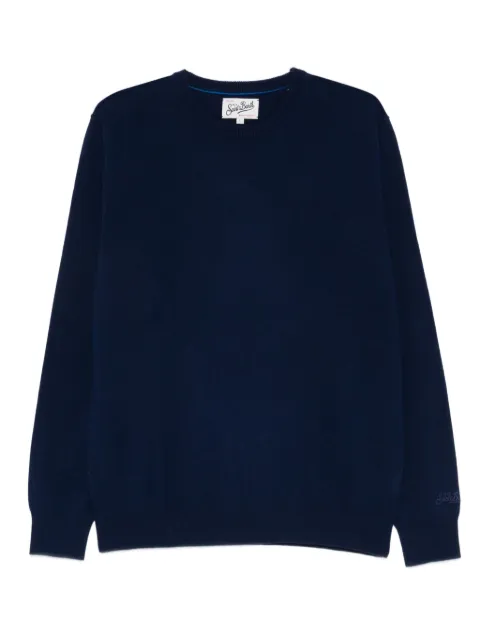 MC2 Saint Barth logo-embroidered crew-neck jumper Blue REGE008