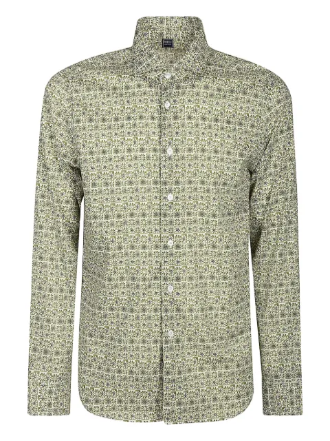 Fedeli floral-pattern cotton shirt Green 8UE00512F14