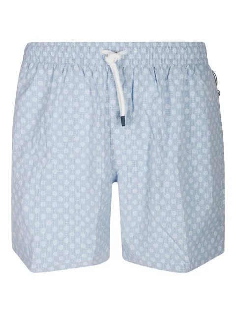 Fedeli floral-print swim shorts Blue 8UE00326F16