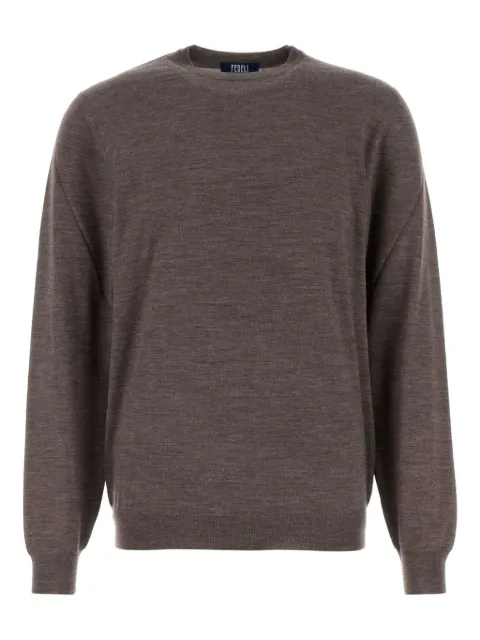 Fedeli wool crew-neck sweater Brown 7UI07012