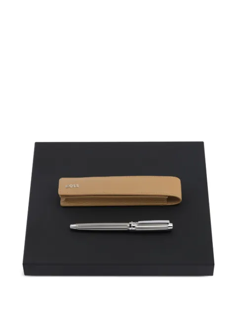 BOSS leather-case pen set Neutrals HPBR417X