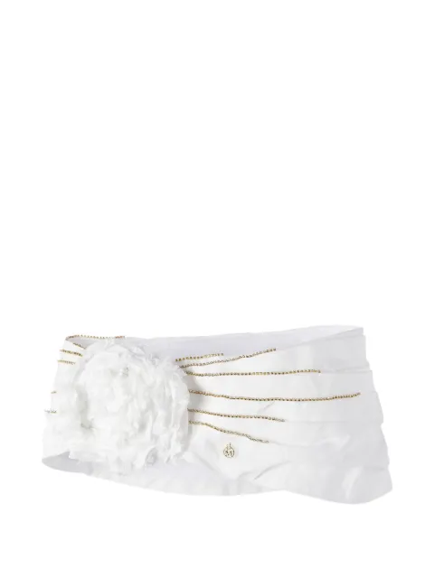 Maison Michel Hiromi rose-embellished crystal-detail headband White 2381008002