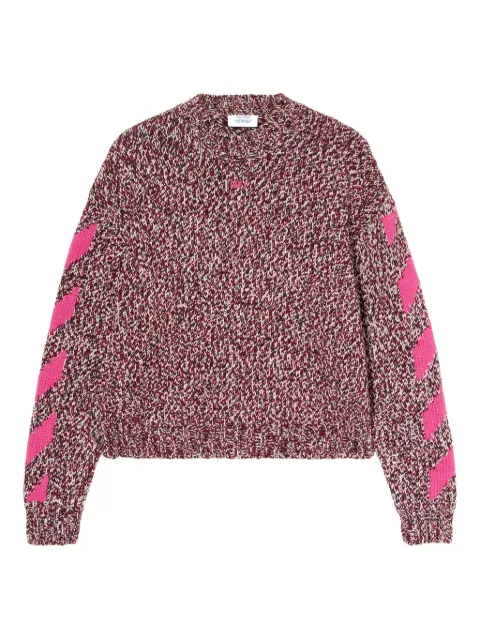 Off-White mouline Arrow crew-neck sweater Pink OWHE10JF25KNI0012632
