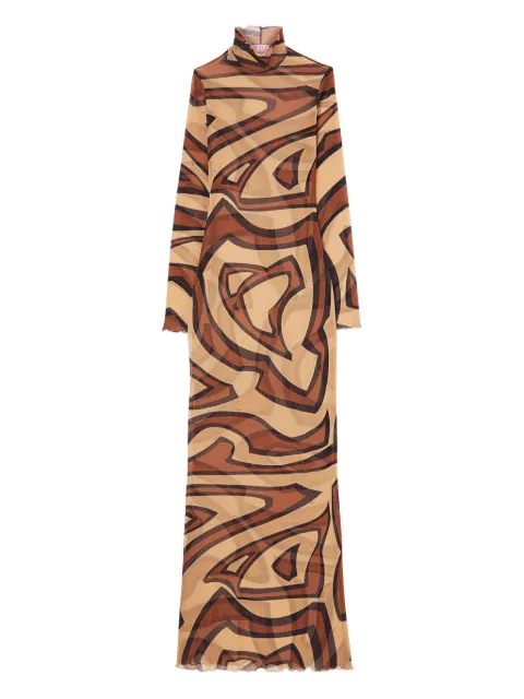 PUCCI Labirinto print tulle dress Neutrals 5UJI275U749