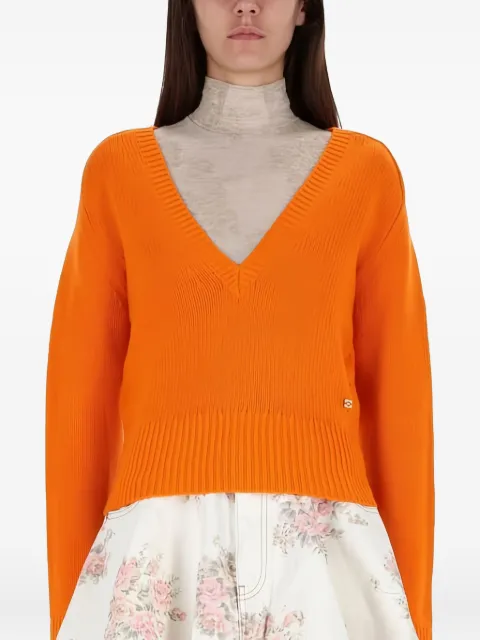 GANNI V-neck cashmere pullover Orange K2623755