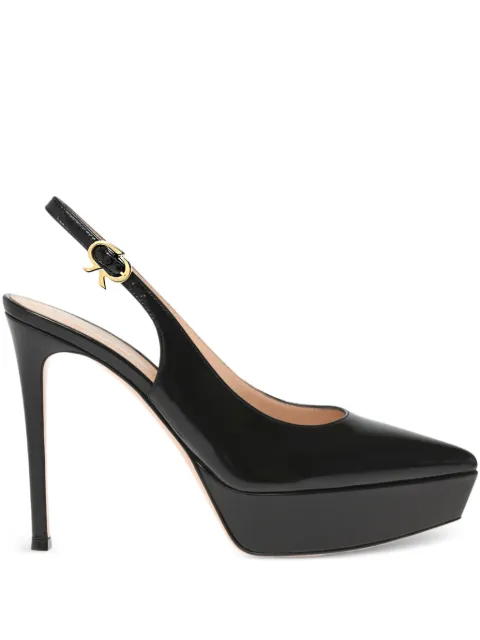 Gianvito Rossi 85mm Dasha platform sling pumps Black G9559185RICNUI