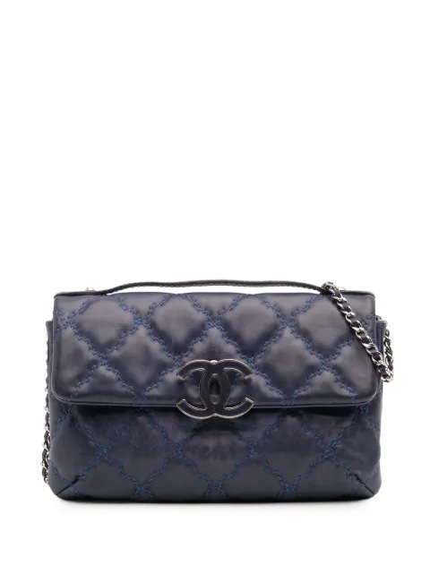 CHANEL Pre-Owned 2012-2013 Mini Double Stitch Hamptons Flap satchel Blue N91SKEF3XU5I0UTY