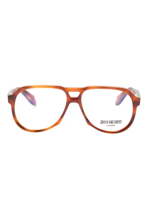 Cutler & Gross browline-frame glasses Brown CGOP9782