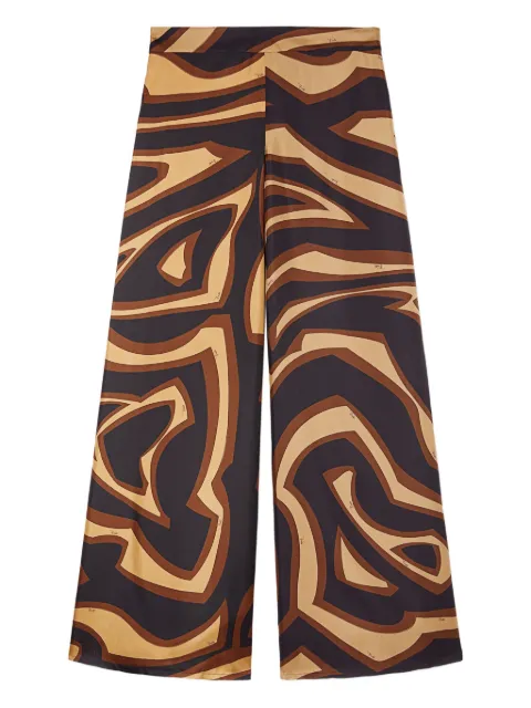 PUCCI Labirinto print silk trousers Black 5URT035U741