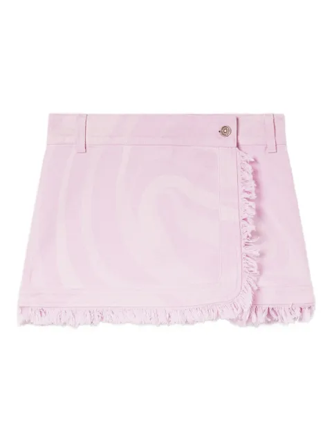 PUCCI Marmo-print denim mini skirt Pink 5UDV165U997