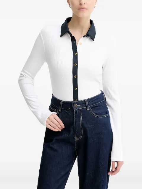 rag & bone contrasting-trim shirt White RE0C25FP3LW