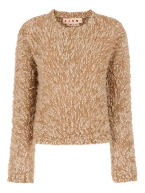 Marni bouclé alpaca sweater Brown GCMD0631Q0UFP403